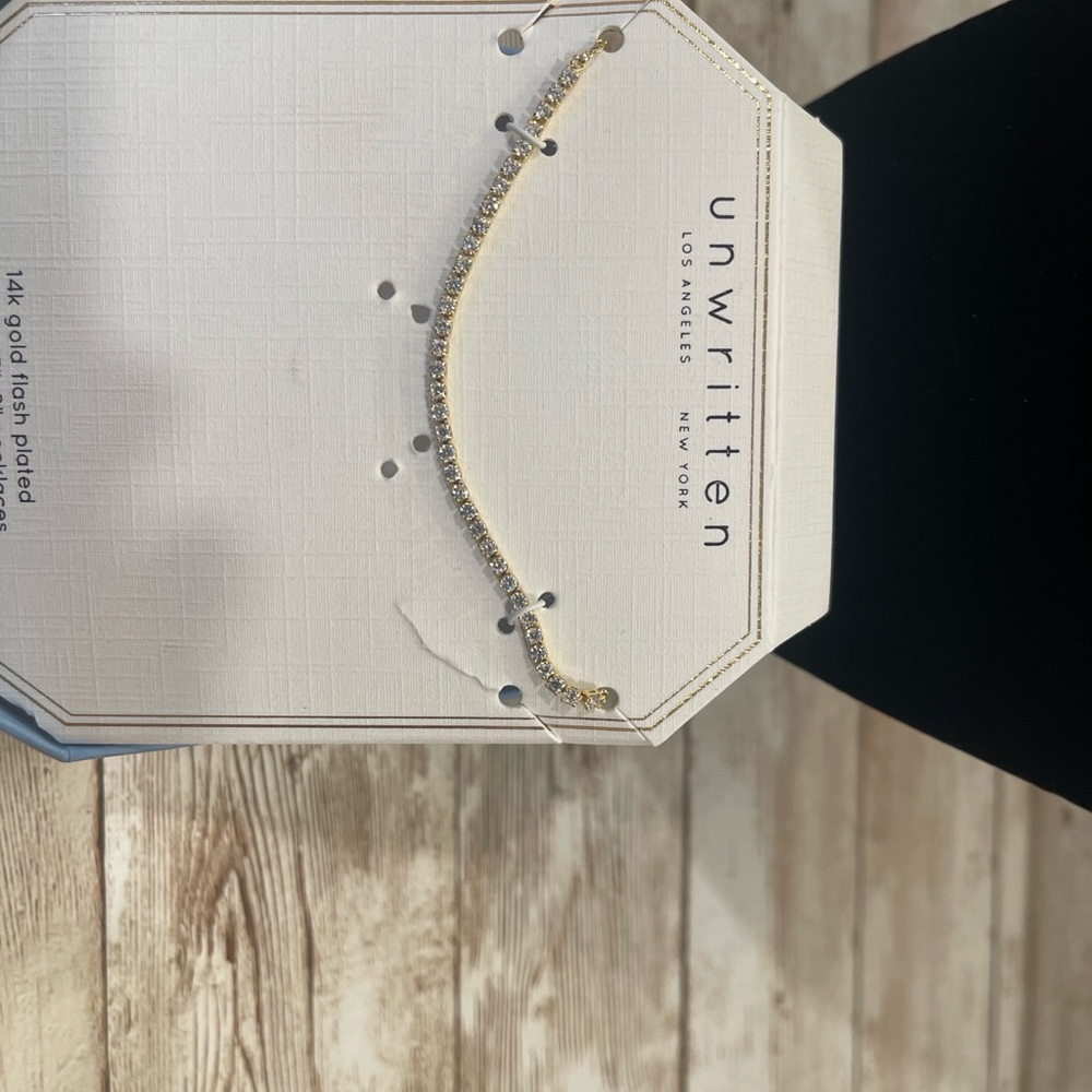 Unwritten Gold and Silver Necklace with Sparkling Accents - Picture 4 of 5